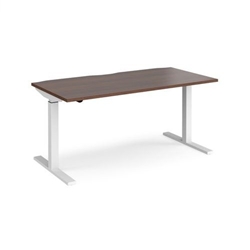 Elev8 Mono straight sit-stand desk 1600mm x 800mm - white frame, walnut top