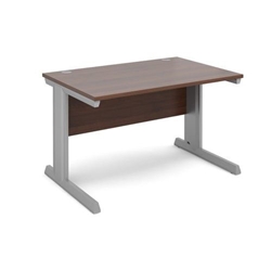 Vivo straight desk 1200mm x 800mm - silver frame, walnut top