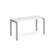 Adapt single desk 1400mm x 600mm - silver frame, white top
