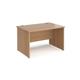 Maestro 25 straight desk 1200mm x 800mm - beech top with panel end leg