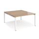 Adapt back to back desks 1400mm x 1600mm - white frame, beech top