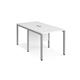 Maestro 25 back to back straight desks 800mm x 1600mm - silver bench leg frame, white top