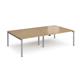 Adapt double back to back desks 2800mm x 1600mm - silver frame, oak top
