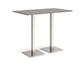 Brescia rectangular poseur table with flat square brushed steel bases 1400mm x 800mm - grey oak