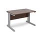 Vivo straight desk 1200mm x 800mm - silver frame, walnut top