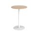 Monza circular poseur table with flat round white base 800mm - kendal oak