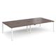 Adapt double back to back desks 3200mm x 1600mm - white frame, walnut top