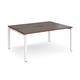 Adapt back to back desks 1600mm x 1200mm - white frame, walnut top