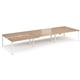 Adapt sliding top triple back to back desks 4800mm x 1600mm - white frame, beech top