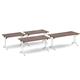 Rectangular folding leg table with white legs and curved foot rails 1800mm x 800mm - grey oak