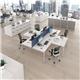 Adapt back to back 4 desk cluster 3200mm x 1600mm with 800mm return desks - silver frame, oak top