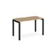 Adapt single desk 1200mm x 600mm - black frame, oak top