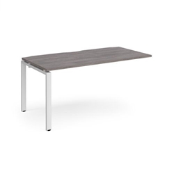 Adapt add on unit single 1600mm x 800mm - white frame, grey oak top