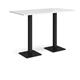 Brescia rectangular poseur table with flat square black bases 1600mm x 800mm - white