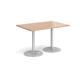 Genoa rectangular dining table with silver trumpet base 1200mm x 800mm - beech