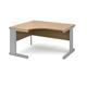 Vivo left hand ergonomic desk 1400mm - silver frame, oak top