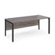 Maestro 25 straight desk 1800mm x 800mm - black bench leg frame, grey oak top