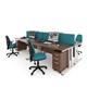 Maestro 25 straight desk 1400mm x 800mm with 2 drawer pedestal - white cable managed leg frame, white top