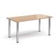 Rectangular chrome radial leg meeting table 1600mm x 800mm - beech