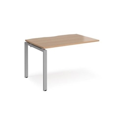 Adapt add on unit single 1200mm x 800mm - silver frame, beech top