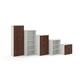 Duo double door cupboard 740mm high with 1 shelf - white with walnut doors