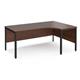 Maestro 25 right hand ergonomic desk 1800mm wide - black bench leg frame, walnut top