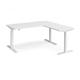 Elev8 Touch sit-stand desk 1600mm x 800mm with 800mm return desk - white frame, white top