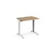 TR10 straight desk 800mm x 600mm - white frame, oak top
