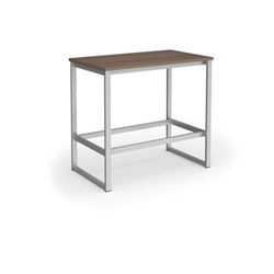 Otto Poseur benching solution dining table 1200mm wide - silver frame, barcelona walnut top