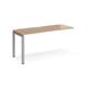 Adapt add on unit single 1600mm x 600mm - silver frame, beech top
