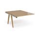 Fuze add on units back to back 1200mm x 1600mm with oak legs - white underframe, oak top