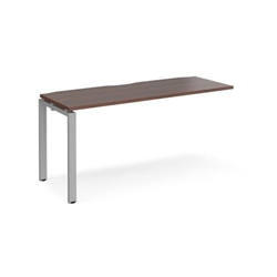 Adapt add on unit single 1600mm x 600mm - silver frame, walnut top