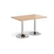 Genoa rectangular dining table with chrome trumpet base 1200mm x 800mm - beech