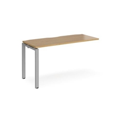 Adapt add on unit single 1400mm x 600mm - silver frame, oak top