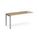 Adapt add on unit single 1600mm x 600mm - silver frame, oak top
