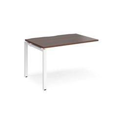 Adapt add on unit single 1200mm x 800mm - white frame, walnut top