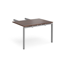 Adapt add on unit double return desk 800mm x 1200mm - silver frame, walnut top