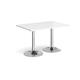 Genoa rectangular dining table with chrome trumpet base 1200mm x 800mm - white