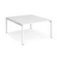 Adapt back to back desks 1400mm x 1600mm - white frame, white top