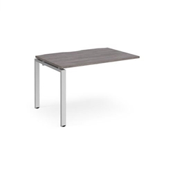 Adapt add on unit single 1200mm x 800mm - silver frame, grey oak top