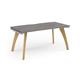 Fuze single desk 1600mm x 800mm with oak legs - white underframe, grey oak top