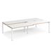 Adapt sliding top double back to back desks 2800mm x 1600mm - white frame, white top with oak edging