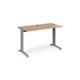 TR10 straight desk 1200mm x 600mm - silver frame, beech top