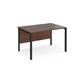 Maestro 25 straight desk 1200mm x 800mm - black bench leg frame, walnut top