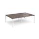 Adapt double back to back desks 2400mm x 1600mm - white frame, walnut top