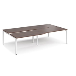 Adapt sliding top double back to back desks 2800mm x 1600mm - white frame, walnut top