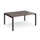 Adapt back to back desks 1600mm x 1200mm - black frame, walnut top