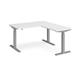 Elev8 Touch sit-stand desk 1400mm x 800mm with 800mm return desk - silver frame, white top