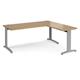 TR10 desk 1800mm x 800mm with 800mm return desk - silver frame, oak top