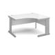 Vivo right hand ergonomic desk 1400mm - silver frame, white top